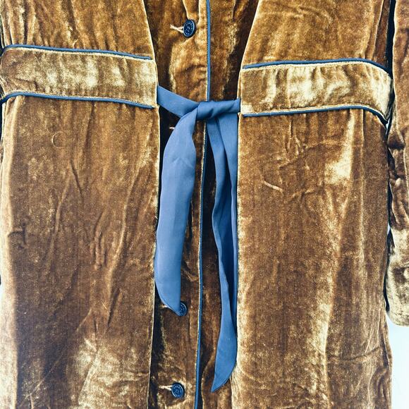 Sandro Paris Eline Velvet Mustard Gold Long Sleeve Dress Mini Short Large 12 - Picture 10 of 16